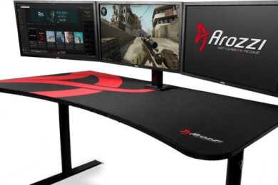 Sort og rødt gamerbord fra Arizzo