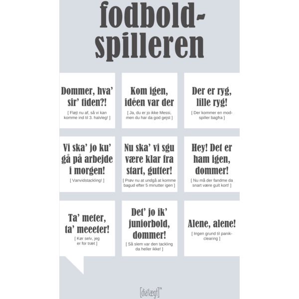 dialægt plakat fodboldspilleren